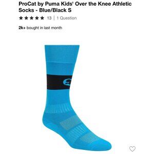 ProCat by Puma Kids' Over the Knee Athletic Sock - Blue/Black S